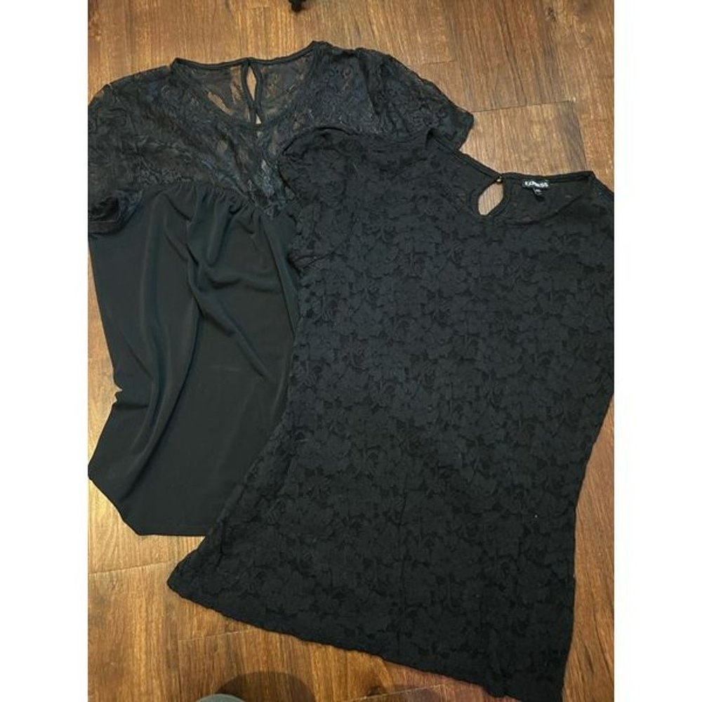 Express black lace shirt bundle L